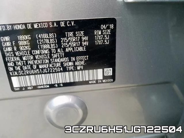 3CZRU6H51JG722504 фото 2