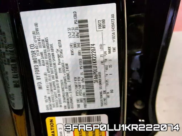 3FA6P0LU1KR222074 фото 2