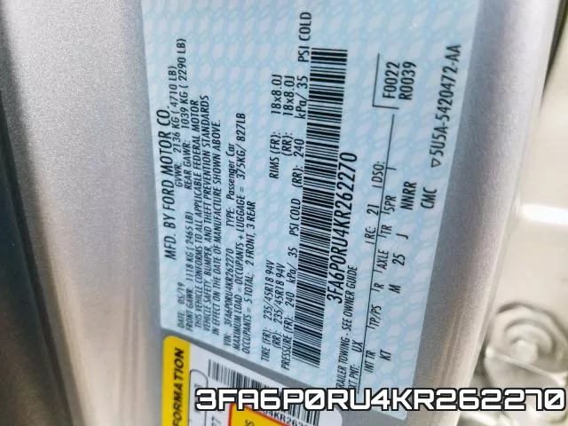 3FA6P0RU4KR262270 фото 2