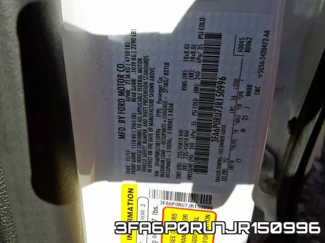 3FA6P0RU7JR150996 фото 2