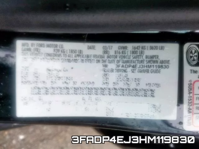 3FADP4EJ3HM119830 фото 2