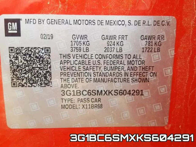 3G1BC6SMXKS604291 фото 2