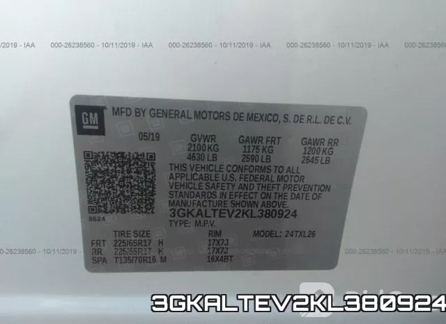 3GKALTEV2KL380924 фото 9