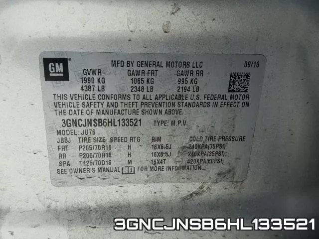 3GNCJNSB6HL133521 фото 2