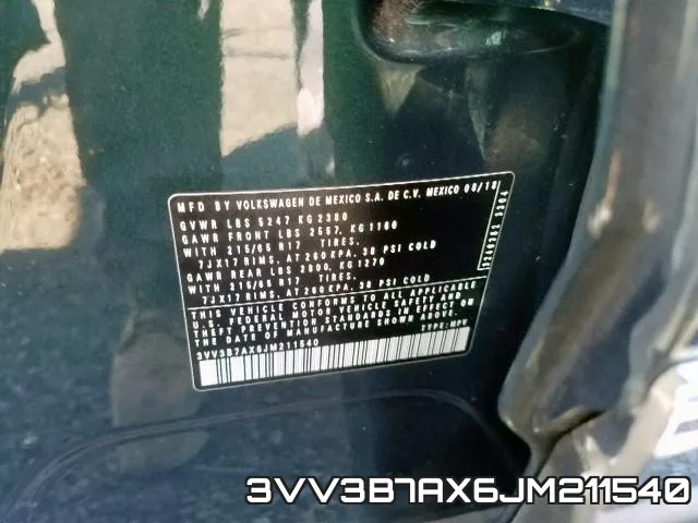 3VV3B7AX6JM211540 фото 2