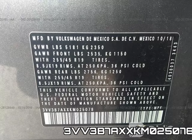 3VV3B7AXXKM025078 фото 10