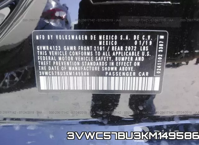 3VWC57BU3KM149586 фото 10