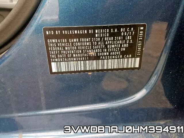 3VWDB7AJ0HM394911 фото 2