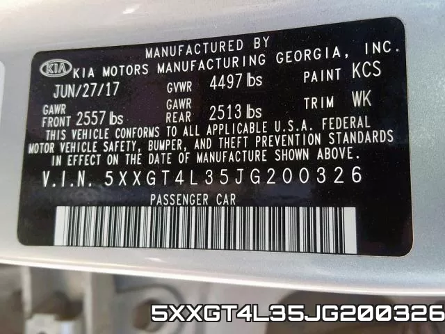 5XXGT4L35JG200326 фото 2