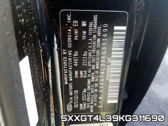 5XXGT4L39KG311690 фото 2