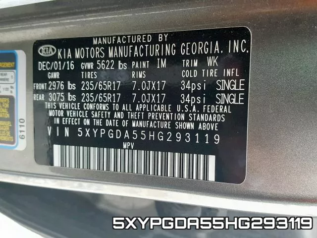 5XYPGDA55HG293119 фото 2