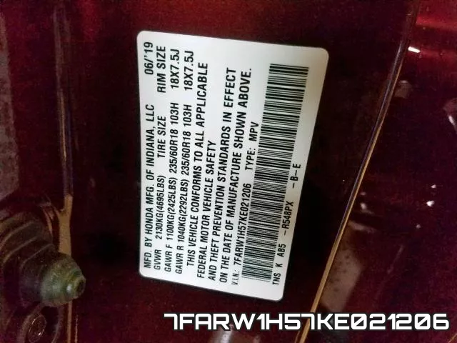 7FARW1H57KE021206 фото 2