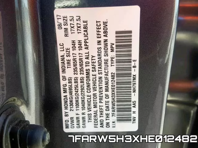 7FARW5H3XHE012482 фото 2