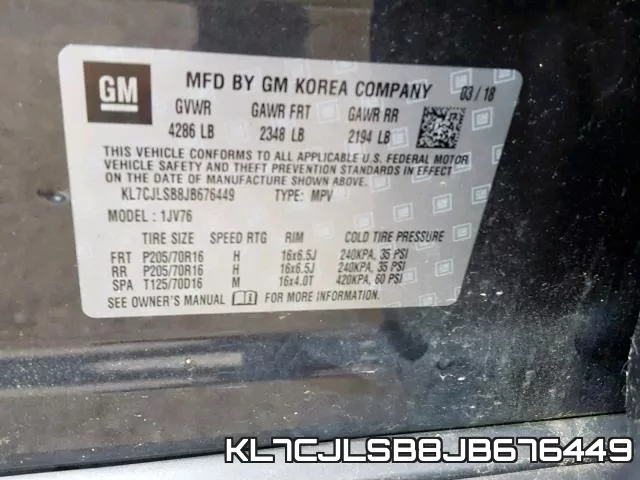KL7CJLSB8JB676449 фото 2