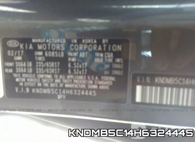 KNDMB5C14H6324445 фото 10