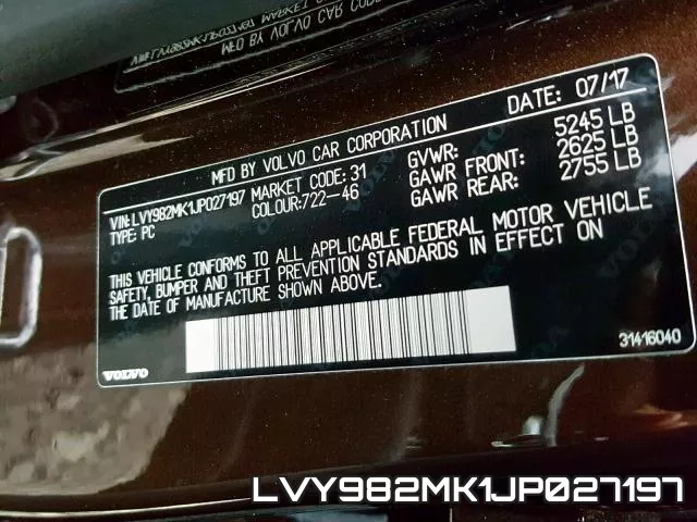 LVY982MK1JP027197 фото 2