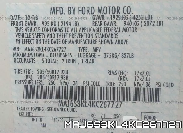 MAJ6S3KL4KC267727 фото 9