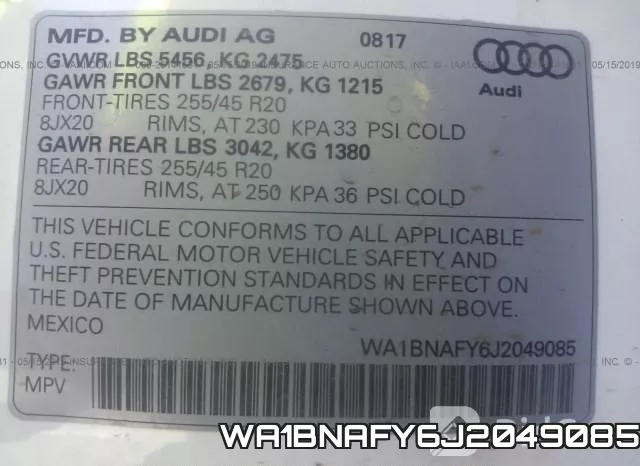 WA1BNAFY6J2049085 фото 10