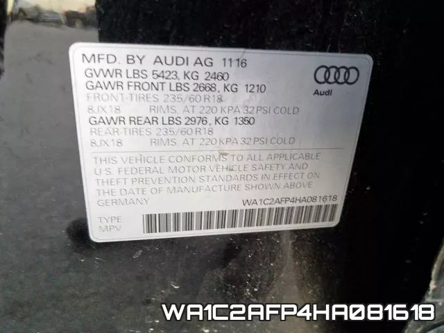 WA1C2AFP4HA081618 фото 2