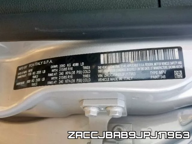 ZACCJBAB9JPJ17963 фото 2