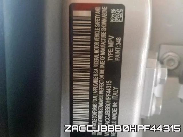 ZACCJBBB0HPF44315 фото 2