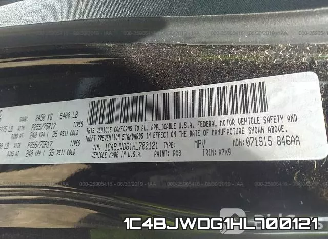 1C4BJWDG1HL700121 фото 10