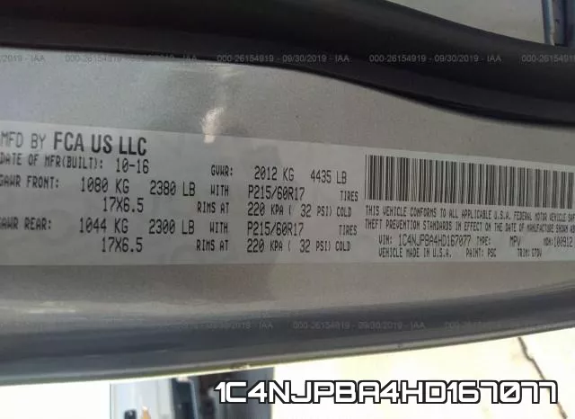 1C4NJPBA4HD167077 фото 10
