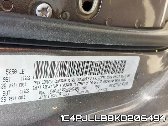 1C4PJLLB8KD206494 фото 2