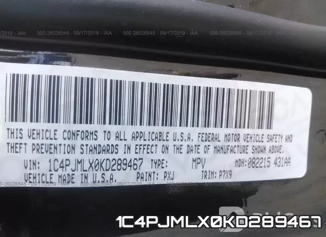 1C4PJMLX0KD289467 фото 10