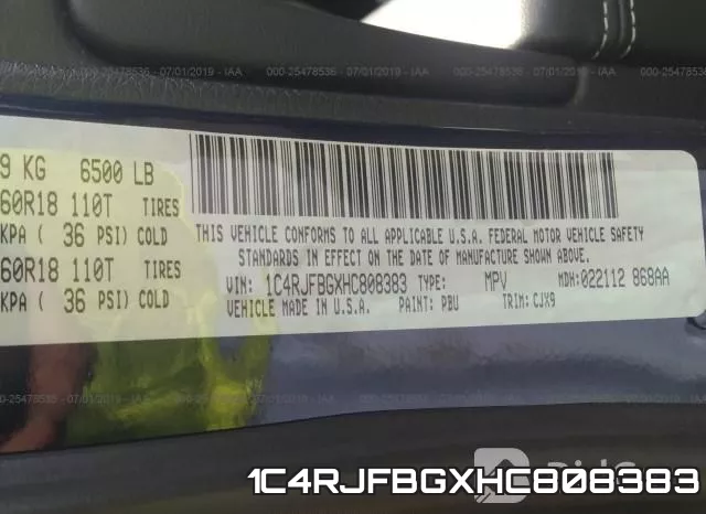 1C4RJFBGXHC808383 фото 10