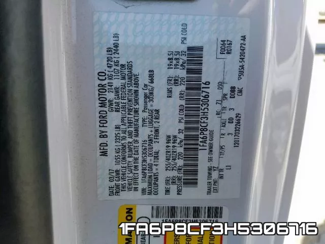 1FA6P8CF3H5306716 фото 2