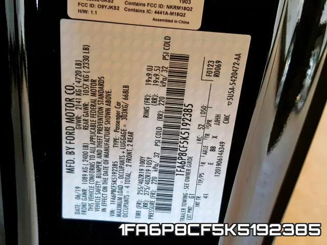 1FA6P8CF5K5192385 фото 2