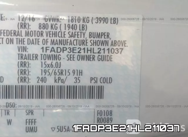 1FADP3E21HL211037 фото 10