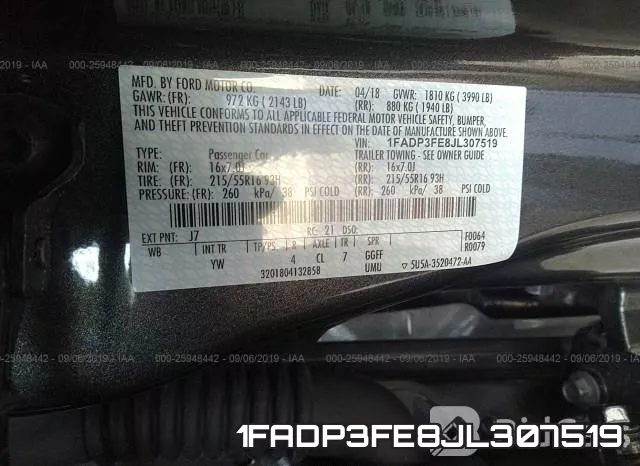 1FADP3FE8JL307519 фото 10