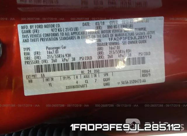 1FADP3FE9JL285112 фото 10
