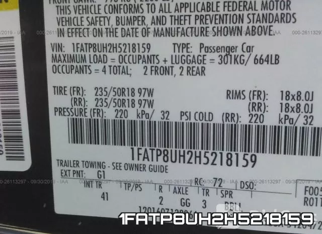 1FATP8UH2H5218159 фото 8