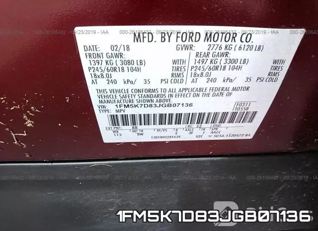 1FM5K7D83JGB07136 фото 10
