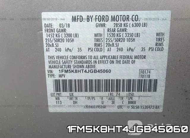 1FM5K8HT4JGB45060 фото 10