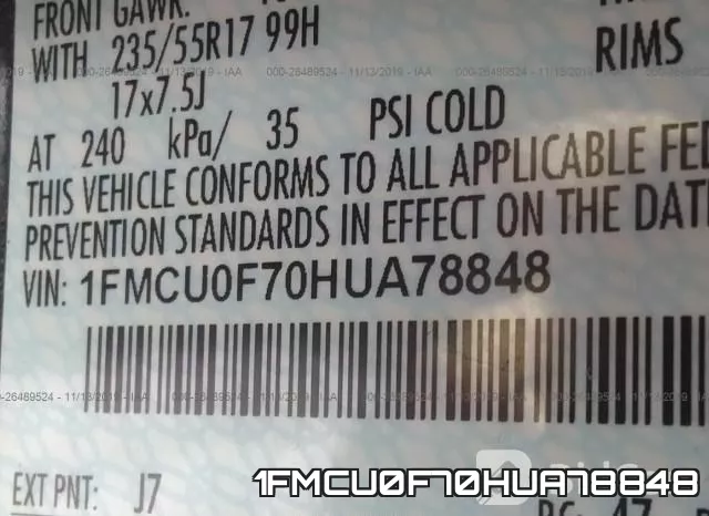 1FMCU0F70HUA78848 фото 10