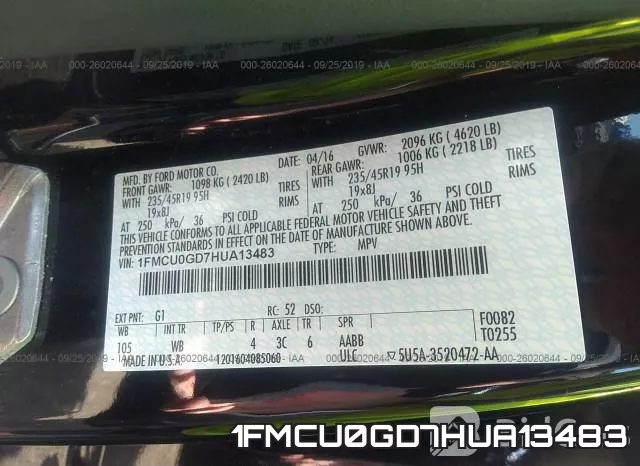 1FMCU0GD7HUA13483 фото 10