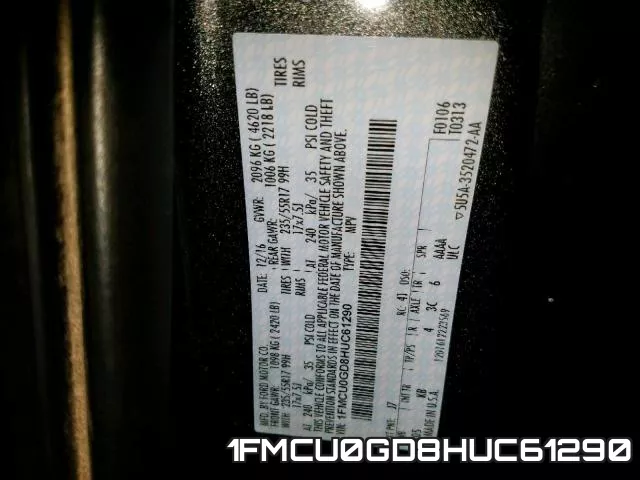 1FMCU0GD8HUC61290 фото 2