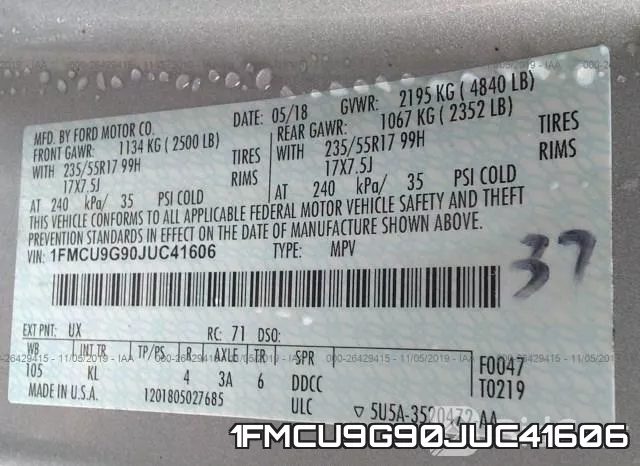 1FMCU9G90JUC41606 фото 10