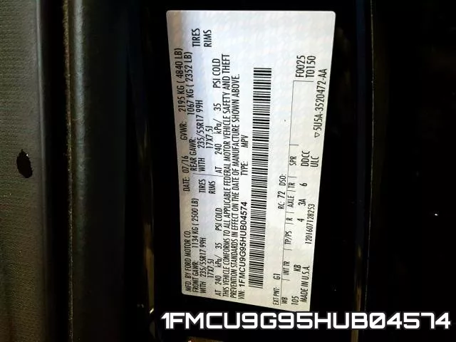 1FMCU9G95HUB04574 фото 2