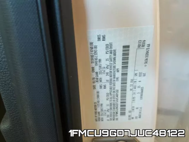 1FMCU9GD7JUC48122 фото 2