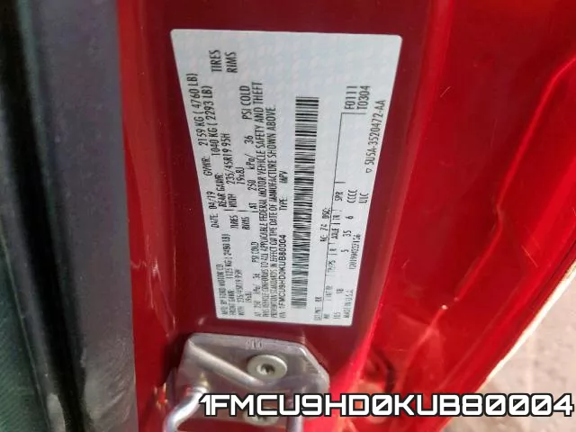 1FMCU9HD0KUB80004 фото 2