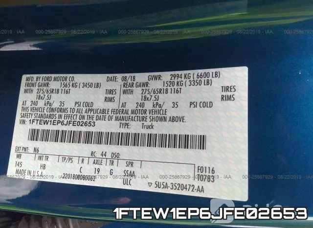 1FTEW1EP6JFE02653 фото 10