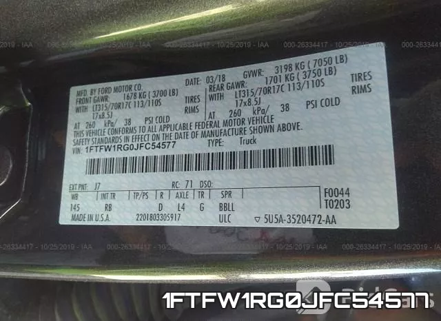 1FTFW1RG0JFC54577 фото 10