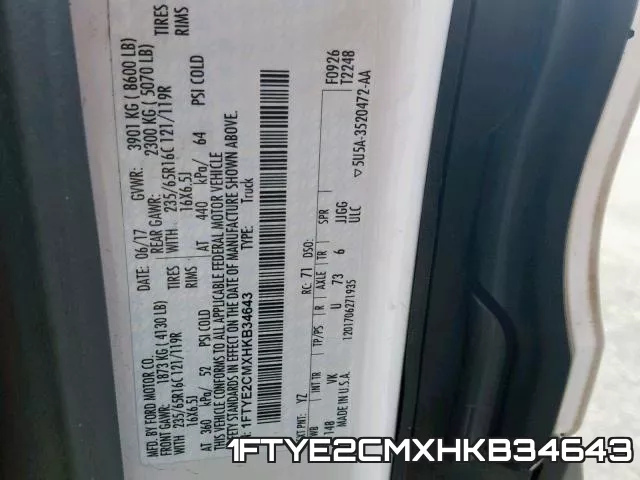 1FTYE2CMXHKB34643 фото 2