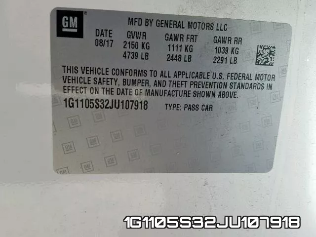 1G1105S32JU107918 фото 2