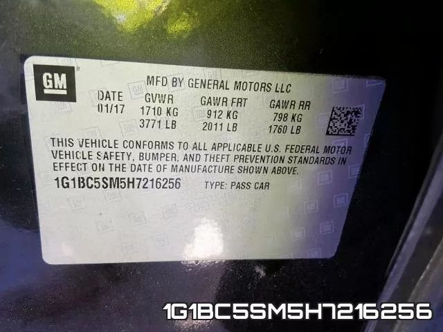 1G1BC5SM5H7216256 фото 2